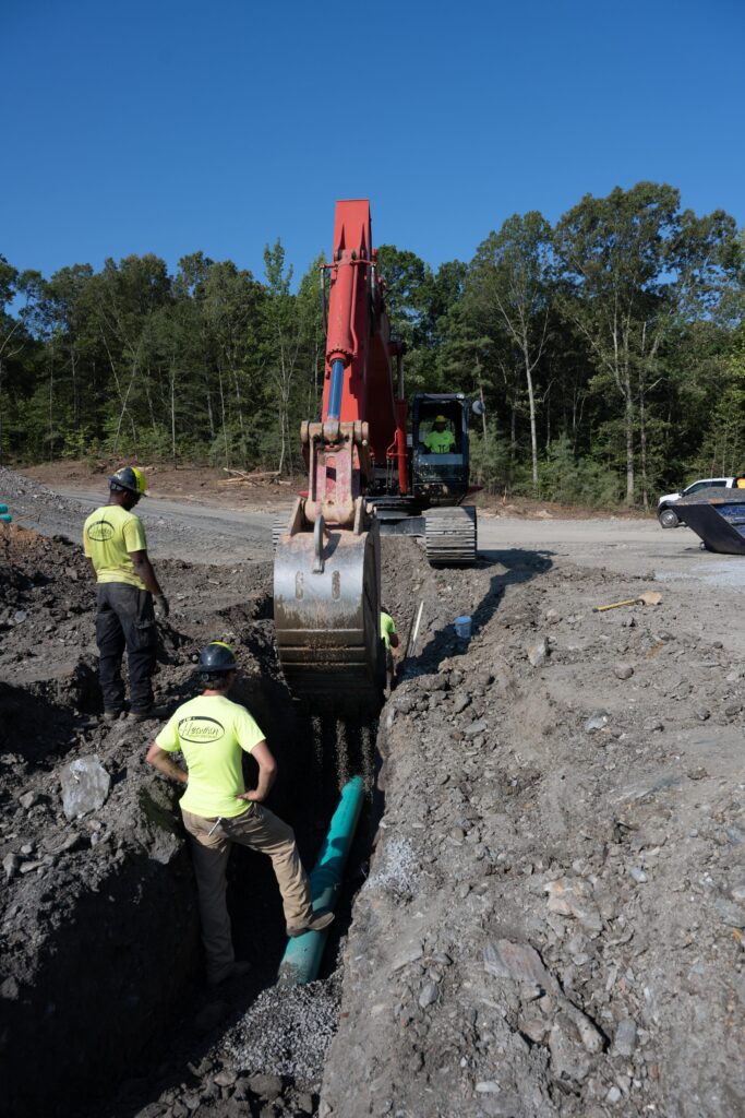 Work on construction site